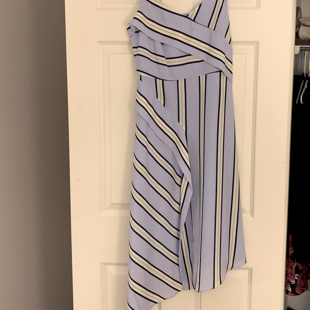 Banana Republic striped asymmetrical hem dress